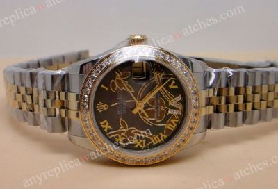 Fake Rolex Datejust Special Edition 2-Tone Gray Medium Size 31mm Jubilee Strap